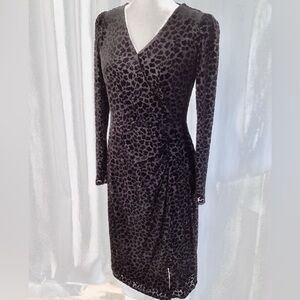 Talbots LBD Faux Wrap Burnout Sheath Dress